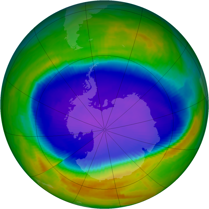 Antarctic ozone map for 16 October 1998